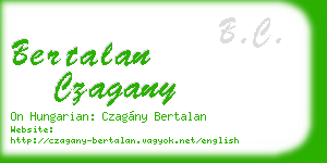 bertalan czagany business card