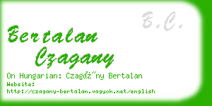 bertalan czagany business card